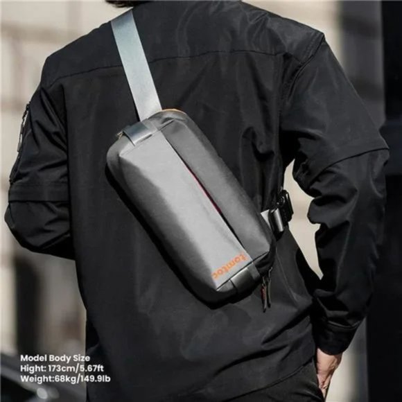 NEW MINIMALIST Chest Shoulder Backpack Crossbody Bag Space Gray - Picture 3 of 7